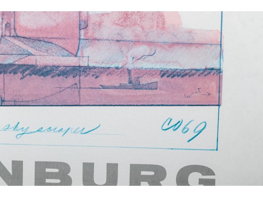 Oldenburg Chicago Show 1969 Offset Lithograph Poster: Inverted Fireplug As Skyscraper