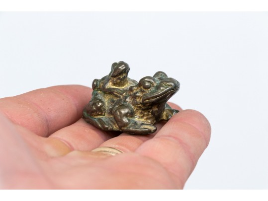 Collection Of Seven Metal Frog Figures