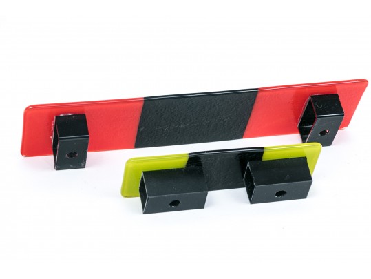 Two Designer Glass And Metal Colorful Wall Mount Decorations