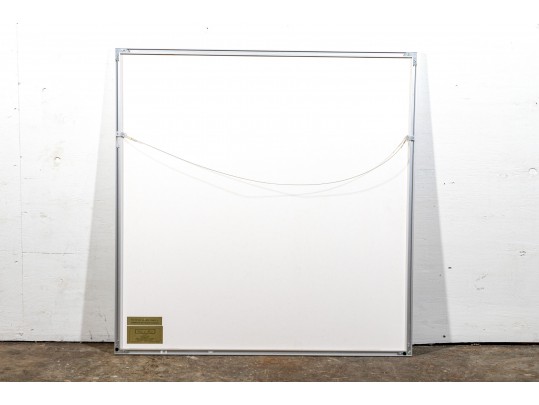 Signed Framed Large Scale 1986 Color Lithograph, Abstract In Blues