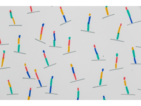 Signed Color Lithograph, Ski Run