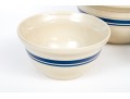 Three Vintage American Glazed Ceramic Mixing Bowls 
