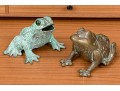 Two Adorable Metal Frog Figures