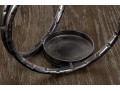 Distressed Black Metal Ring Candle Holders