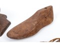 Collection Of Antique Wooden Shoe Maker's Molds And An Antique Coffee Grinder