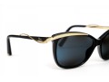 Prescription Dior Black Acrylic And Gold Metallic Sunglasses, Charcoal Lenses
