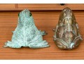 Two Adorable Metal Frog Figures