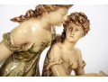 Antique Enameled Sculpture After Moreau Once Electrified