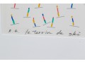 Signed Color Lithograph, Ski Run