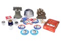 Large Group Lot Of Miscellaneous Table Top And Other Items With US Campaign Buttons And Golf Balls