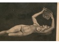 G. Livingston Woolley (Am., 1893-1970) Mid Century Etching, Female Nude With A Mask