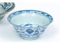 Two Chinese Blue And White Ring Base Porcelain Bowls 