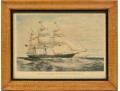 Set Of Three Framed Color Nautical Prints, Clipper Ships