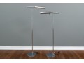 Pair Of Modernist Style Chrome Tone Metal Floor Lamps By Hi Lite