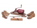Collection Of Antique Wooden Shoe Maker's Molds And An Antique Coffee Grinder