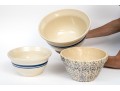 Three Vintage American Glazed Ceramic Mixing Bowls 