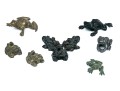 Collection Of Seven Metal Frog Figures
