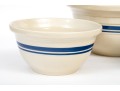 Three Vintage American Glazed Ceramic Mixing Bowls 