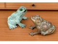 Two Adorable Metal Frog Figures