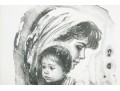 Sandu Liberman (Romania, 1923-1977) Black And White Print, Mother And Child