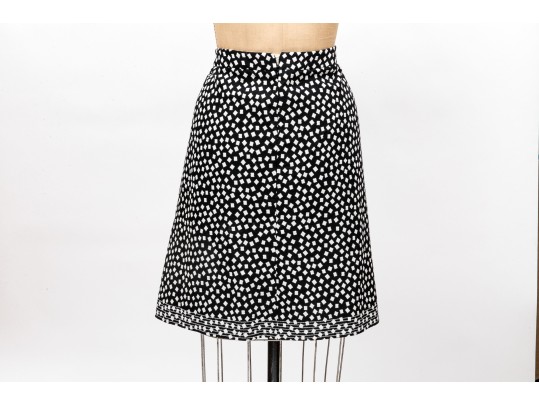 Armani Collezioni Bold Black And Ivory Cotton Blazer (size 14) And Skirt Set (size 12)