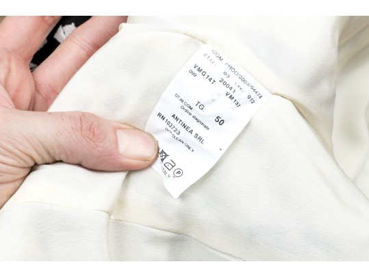 Armani Collezioni Bold Black And Ivory Cotton Blazer (size 14) And Skirt Set (size 12)