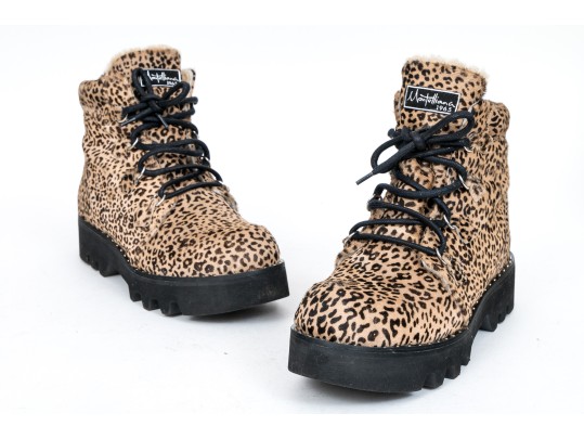 Montelliana 1965 Stunning Leopard Print Claudine Work Boot, Size 39.5, $810 Retail, With Box
