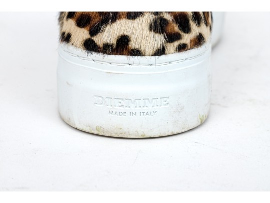 Diemme Fun Leopard Print Pony Hair Sneakers, Size 39.5, Retail $335, Boxed