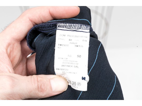 Armani Collezioni Striking Wide Pinstripe Shirt And Pants Set, Size 14