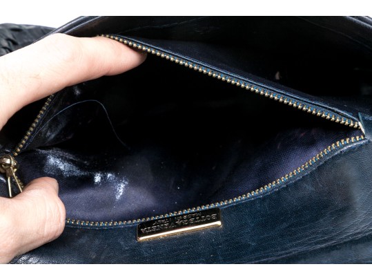 Bottega Veneta Classic Navy Woven Leather Shoulder Bag