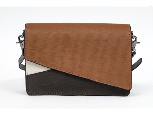 Botkir Fabulous Contemporary Brown Saffiano Leather Shoulder Bag, NWT