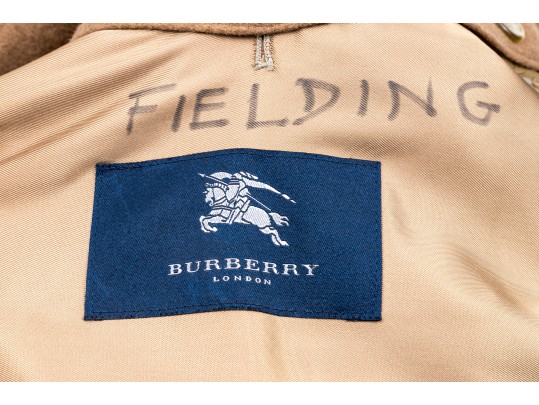 Burberry Classic Tan Button Up Belted Trench Style Coat, With Removable Wool Liner