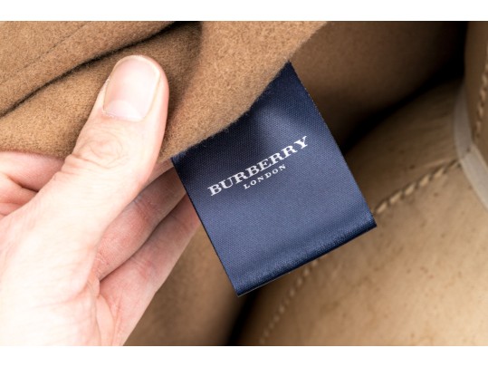 Burberry Classic Tan Button Up Belted Trench Style Coat, With Removable Wool Liner