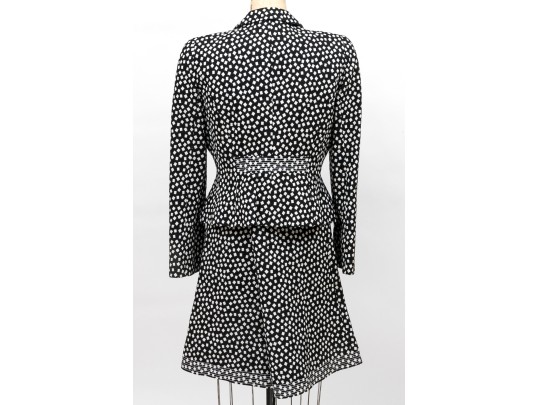 Armani Collezioni Bold Black And Ivory Cotton Blazer (size 14) And Skirt Set (size 12)