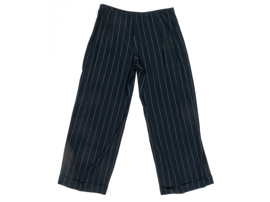 Armani Collezioni Striking Wide Pinstripe Shirt And Pants Set, Size 14