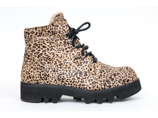 Montelliana 1965 Stunning Leopard Print Claudine Work Boot, Size 39.5, $810 Retail, With Box