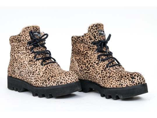 Montelliana 1965 Stunning Leopard Print Claudine Work Boot, Size 39.5, $810 Retail, With Box