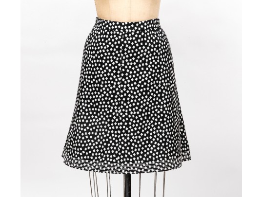 Armani Collezioni Bold Black And Ivory Cotton Blazer (size 14) And Skirt Set (size 12)