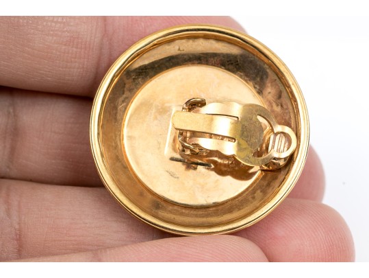 Chanel Charming Floral Button Clip Back Earrings