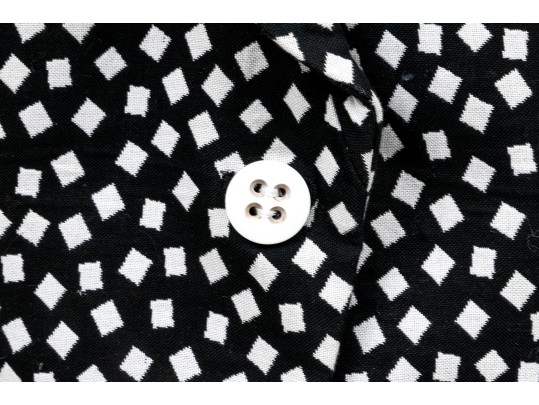 Armani Collezioni Bold Black And Ivory Cotton Blazer (size 14) And Skirt Set (size 12)