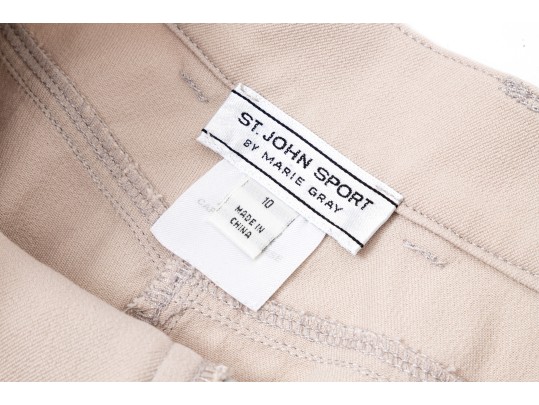St. John Sport Fun Four Pocket Tan Cotton Pants, Size 10