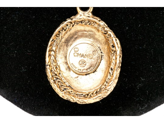 Chanel Retro Vintage Costume Logo Pendant, With Chanel Costume Chain, Circa 1974-1982