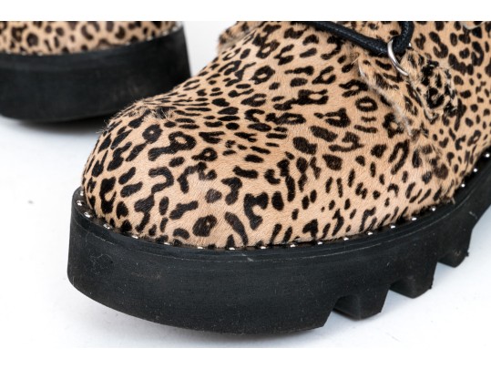 Montelliana 1965 Stunning Leopard Print Claudine Work Boot, Size 39.5, $810 Retail, With Box
