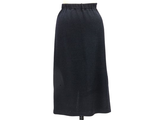 St. John Classic Midi Blue-black Knit Skirt, Size 12