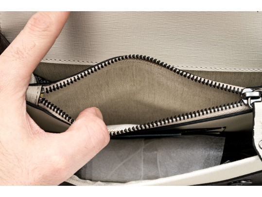 Botkir Fabulous Contemporary Brown Saffiano Leather Shoulder Bag, NWT