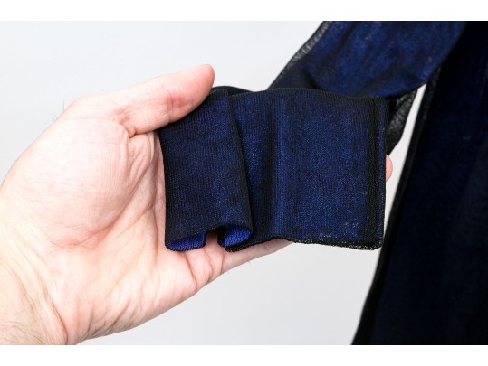 Escada White T-shirt, Size 42, With Purple And Black Viscose Cardigan, Size 44