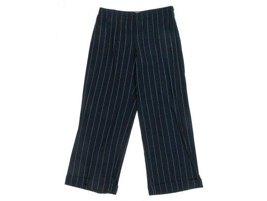 Armani Collezioni Striking Wide Pinstripe Shirt And Pants Set, Size 14