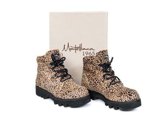 Montelliana 1965 Stunning Leopard Print Claudine Work Boot, Size 39.5, $810 Retail, With Box
