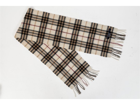 Burberry Stylish Plaid Cashmere Fringed Scarf