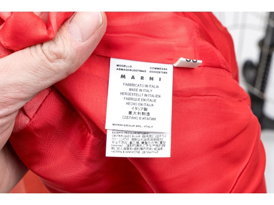 Marni Lovely Coral Silk And Flax Sheath Dress, Size 38